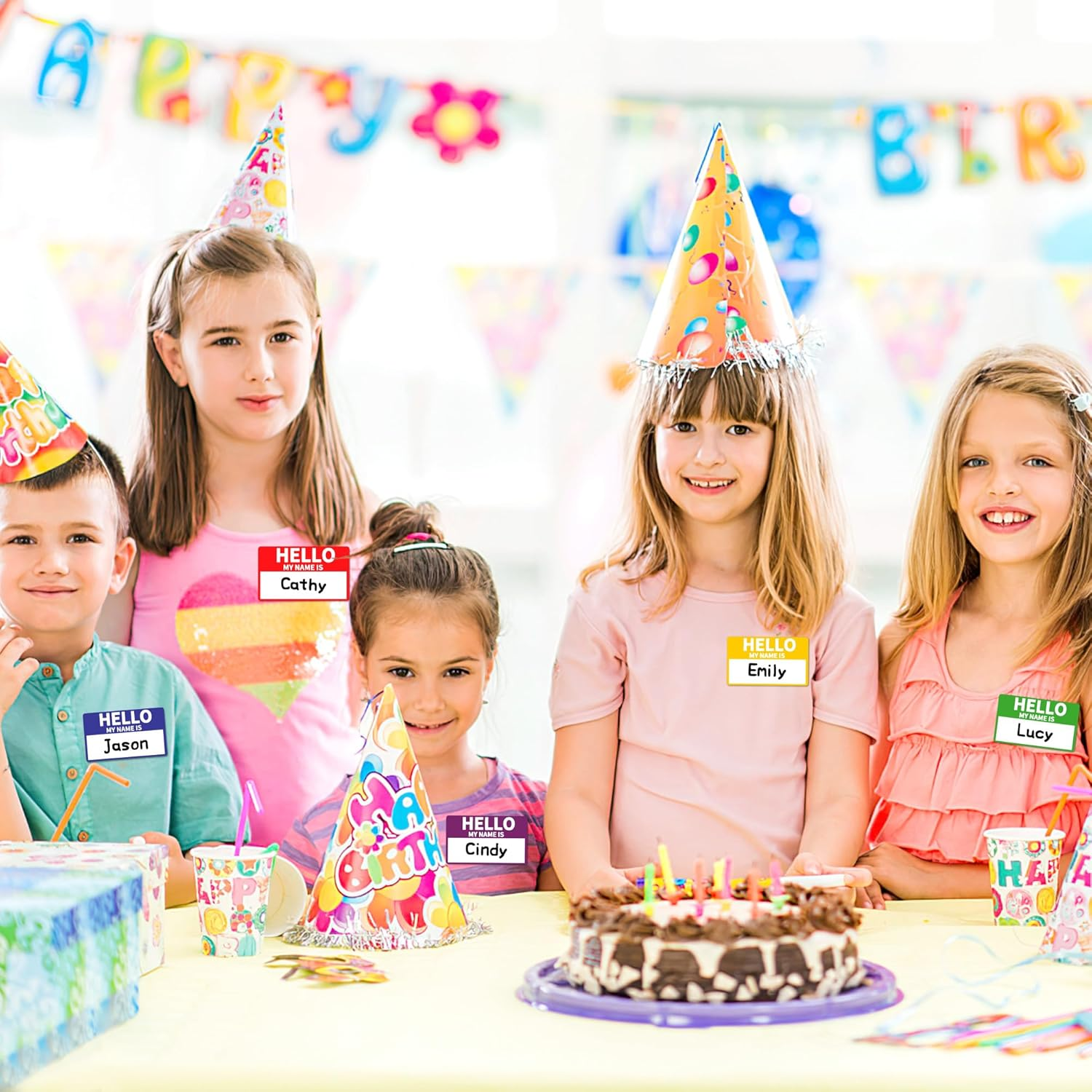 400 Pcs 3.62 * 2.25 Inches Name Tag Labels Stickers "Hello My Name Is" Colorful Name Badge for School, Office, Themed Party, Family, Competition