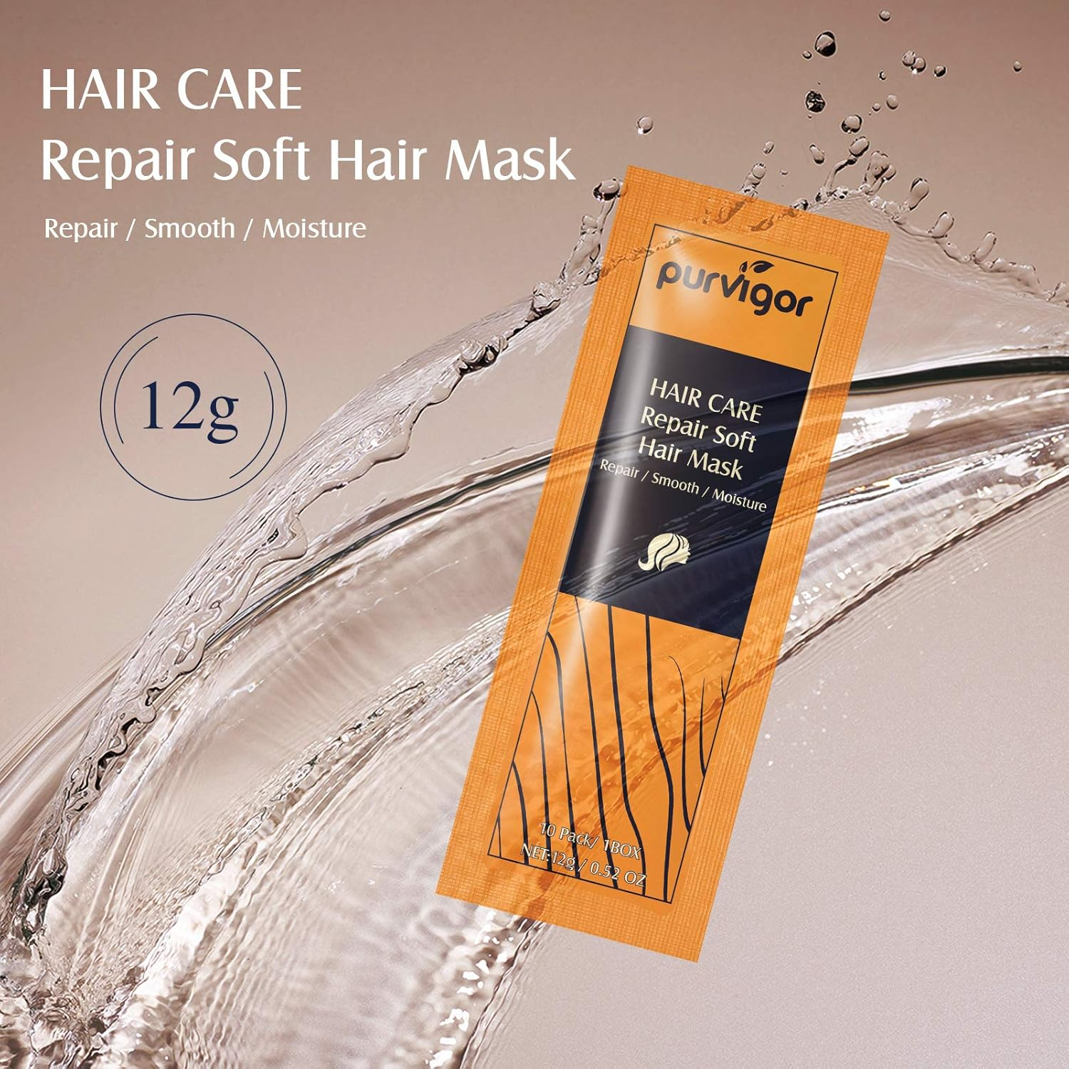 Hair Treatment Mask, Hair Mask for Dry Intense Hydration, Damaged Hair,Deeply Nourishes and Repairs Dry Damaged Hair That Is Difficult to Care For, Bagged Hair Masks(Pack of 10) image number 1