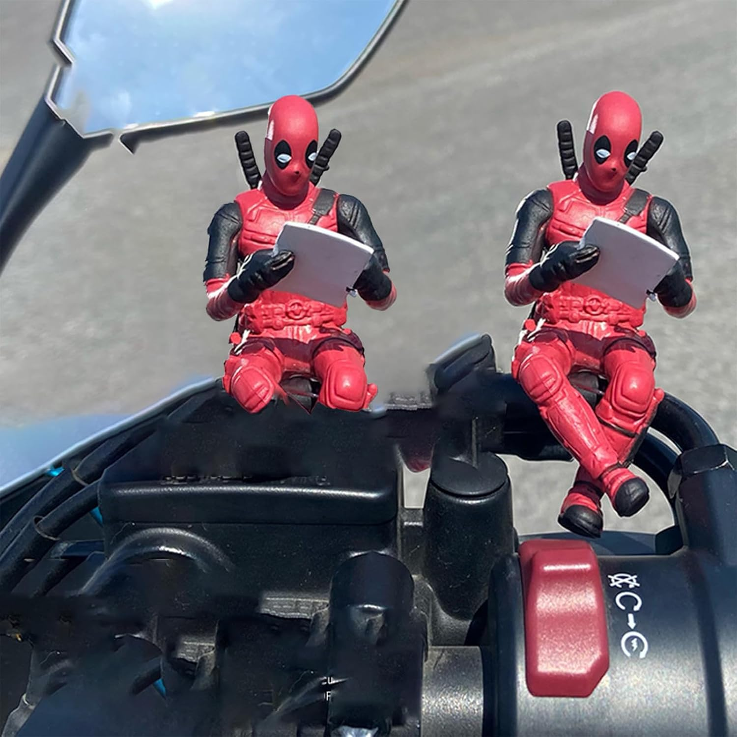1PCS Deadpool Model Ornaments Home Office Desk Charm Christmas Ornaments Auto Motorcycle Truck Decoration（Sitting Style） image number 1