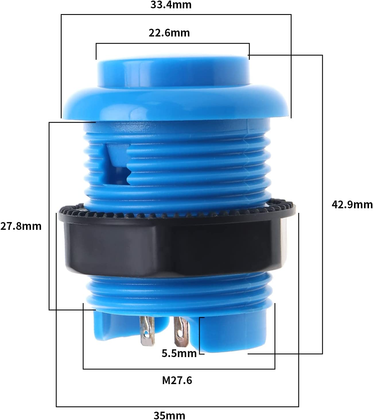 Emagtech 8PCS Push Button Compatible with Arcade Machine Games Multicolour Video Games Button Games Replacement Accessories 4 Colours image number 3