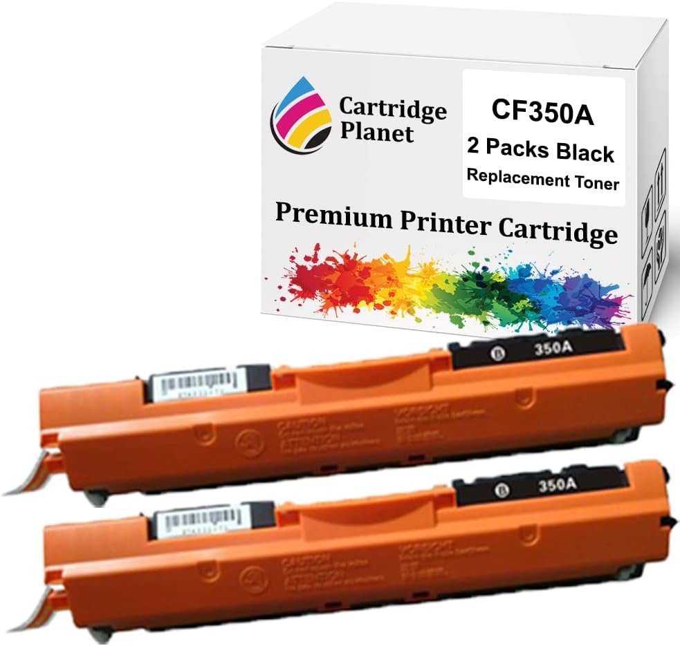 Cartridge Planet 2 Pack Black Compatible Toner Cartridge for HP 130A CF350A (1,300 Pages) for HP Color Laserjet Pro MFP M153 M176N M177Fw