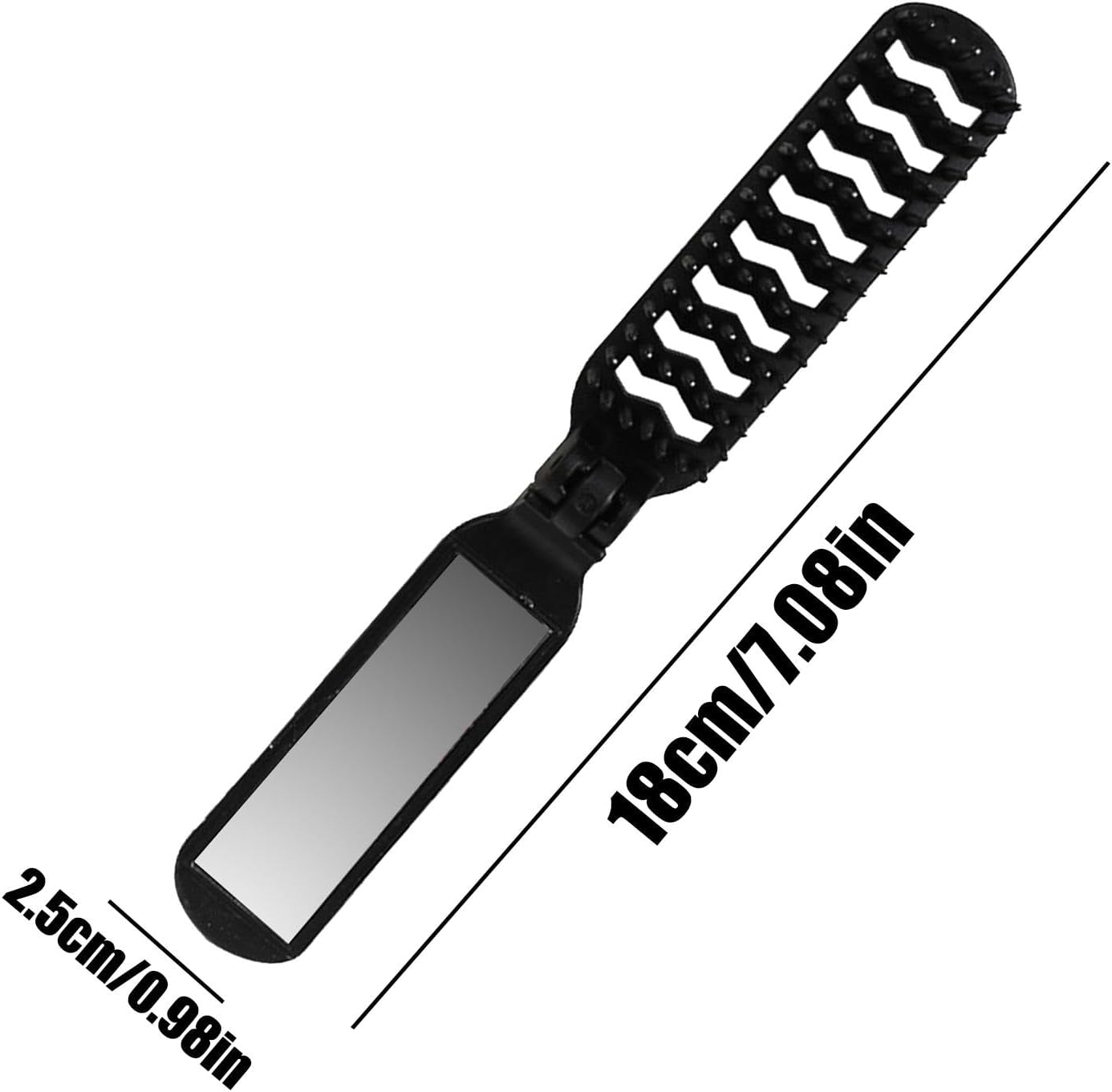 Folding Hair Brush, Travel Hair Brush | Foldable Hair Comb with Mirrors,Pocket Comb for Thick Curly Hair,Travel Hair Brush Foldable Travel Hair Brush P image number 1
