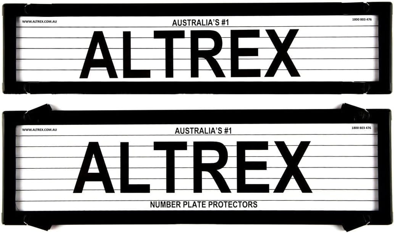 Number Plate Covers 6 Figure Premium & Slimline Black Lined One Pair 6LP NSW SA image number 1