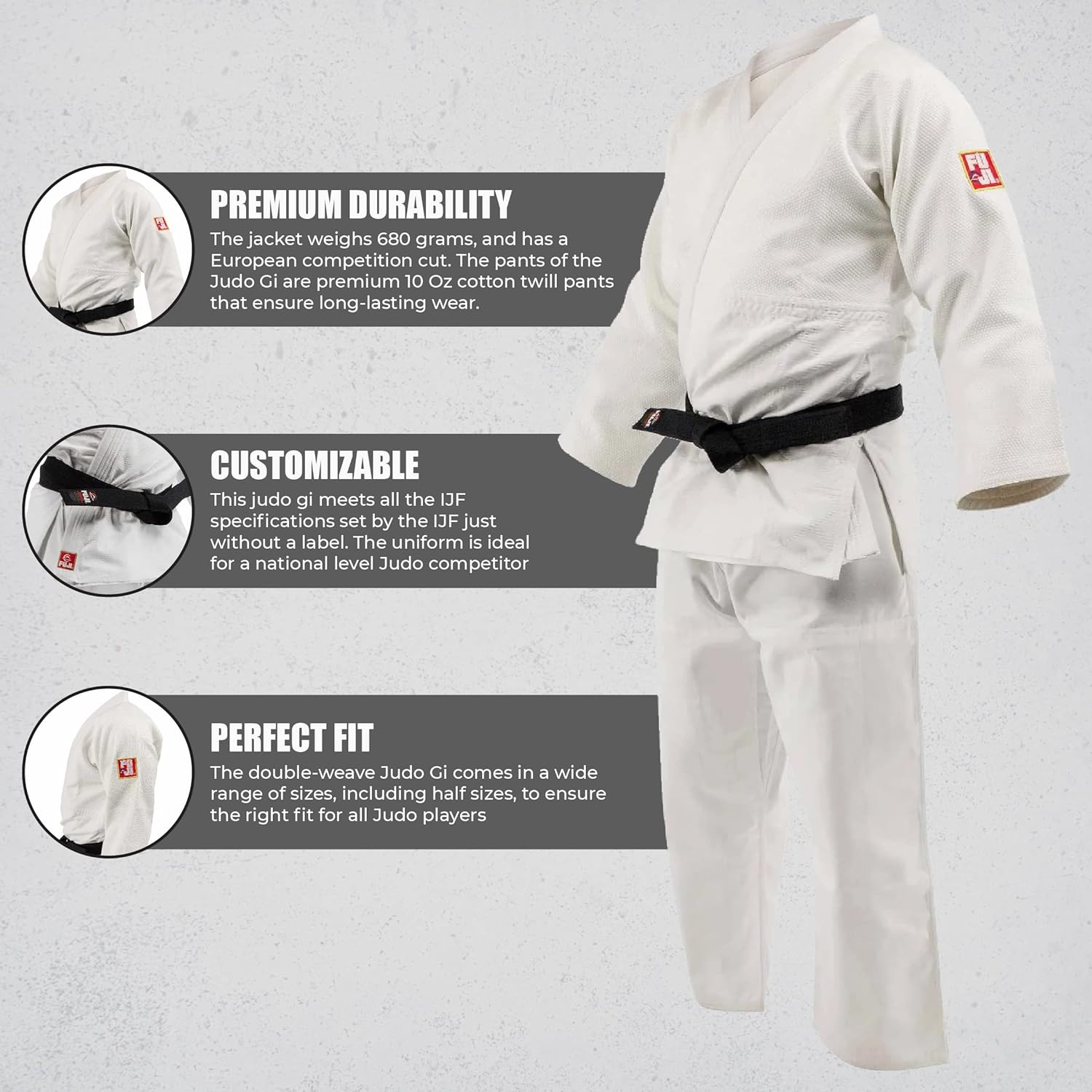 FUJI Euro Competition Judo Gi for Men and Women (Belt Not Included), Size image number 6