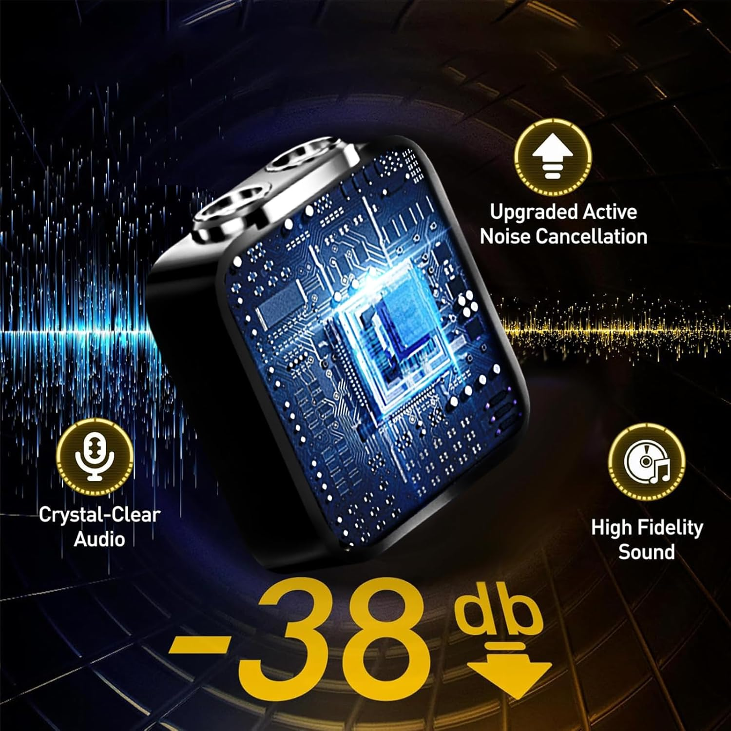 Wireless Lavalier Microphone for Iphone/Android, Magnetic Clip Lapel Microphone with Charging Case, Noise Cancelling Wireless Microphone, 328Ft Range, Mini Condenser Microphone for Stream Vlog Tiktok image number 4