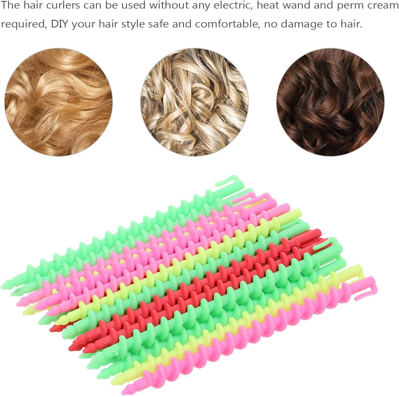 Xinyee 20Pcs Hair Rollers Spiral Rod Plastic Hairdressing Spiral Hair Perm Rod Salon Tool image number 2