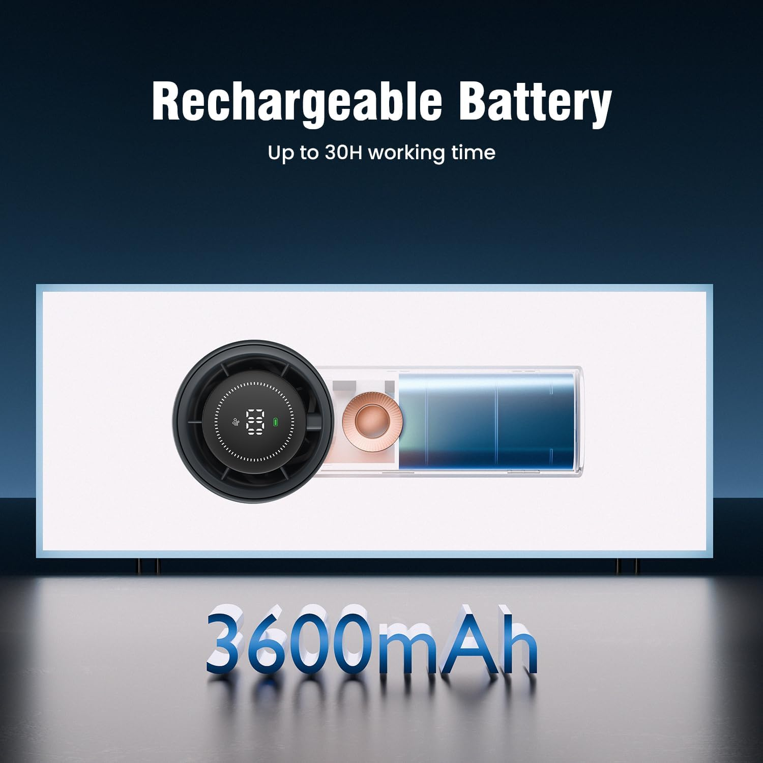 LEMOISTAR Handheld Turbo Fan(30 H Max Cooling Time), Mini Portable Hand Fan, USB Rechargeable Personal Fan, Battery Operated Small Pocket Fan 100 Speeds for Travel/Outdoor/Home/Office-Blue image number 5