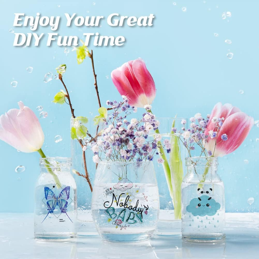 Transourdream 3D Waterslide Decal Paper for Inkjet & Laserjet Printers (A4,10 Sets) Clear Transparent Printable Water Transfer Paper for DIY Tumblers, Mugs, Ceramics, Glass（Tod-Au-3Dws-C10） - Clear image number 2