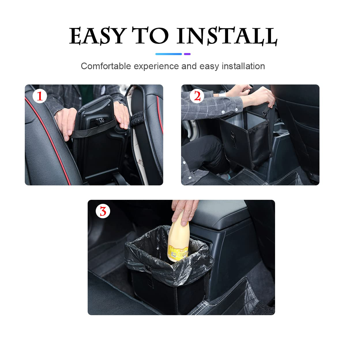 Foldable Trash Can, Hanging Waterproof Leakproof Storage Bag with Large Capacity, Car Interior Accessories (Large) image number 6
