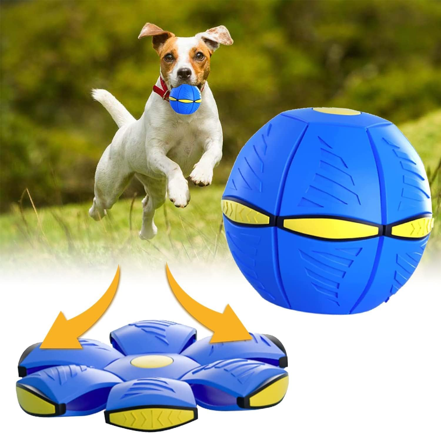 Pet Toy Flying Saucer Ball for Dogs, Portable Flying Saucer Toys, Stomp Magic Ball, Magic Creative Decompression Balls for Pet