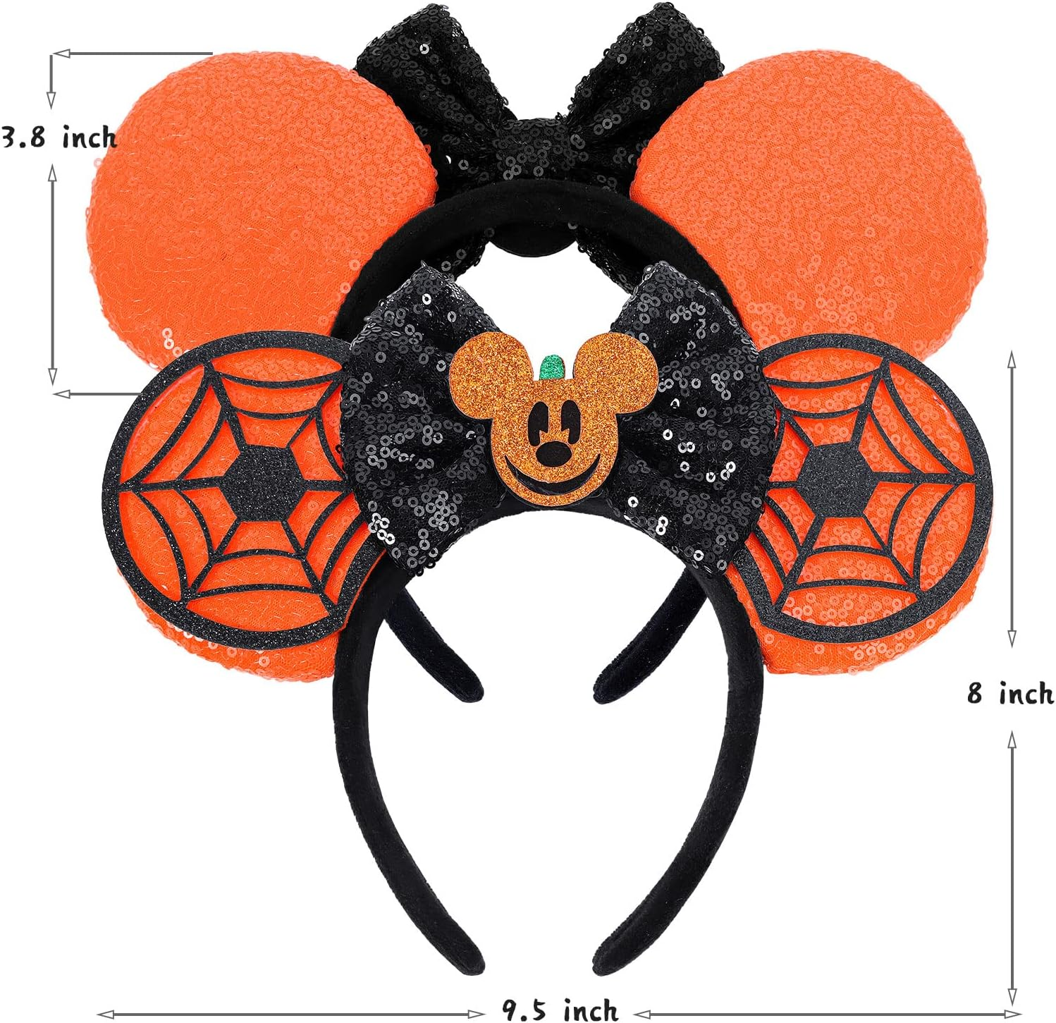 ETLUK Mouse Ears Headbands, 2 PCS Bow Headband, Classic Shiny Bow Cute Headbands for Women, Girls image number 5