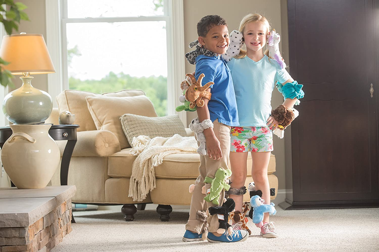 Wild Republic Huggers Butterfly Monarch Plush Toy, Slap Bracelet, Stuffed Animal, Kids Toys, 8 Inches - Blue Pansy Butterfly image number 5