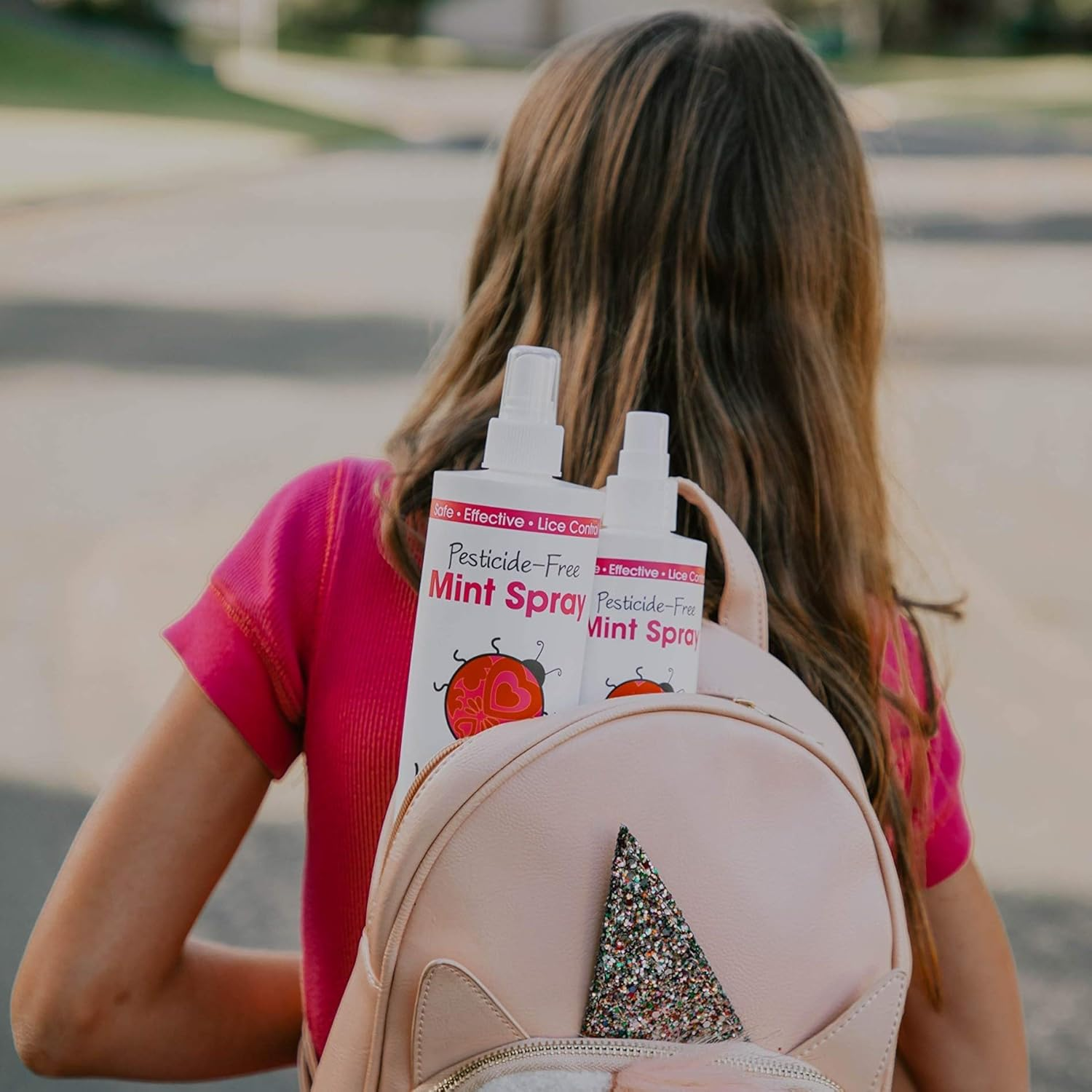 Ladibugs Lice Prevention Mint Spray Large 16Oz | Natural, Pesticide-Free | Highly Effective Daily Repellent