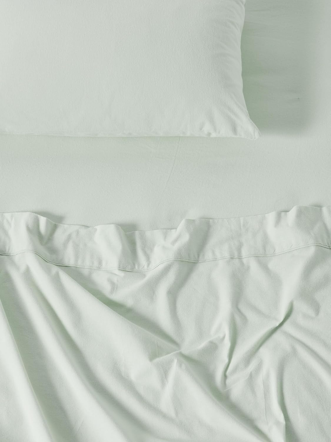 Linen House Flannelette Mist Plain-Dyed King Bed Sheet Set image number 2