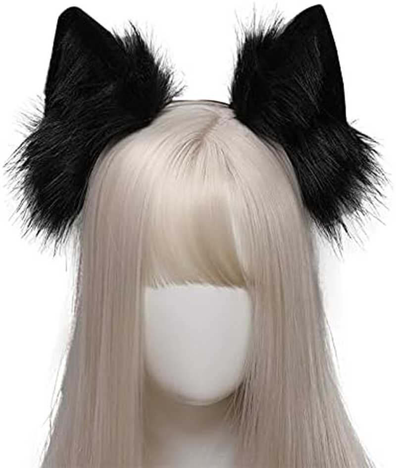 VIGVAN Handmade Wolf Fox Ears Animal Cosplay Cute Head Accessories for Halloween image number 6