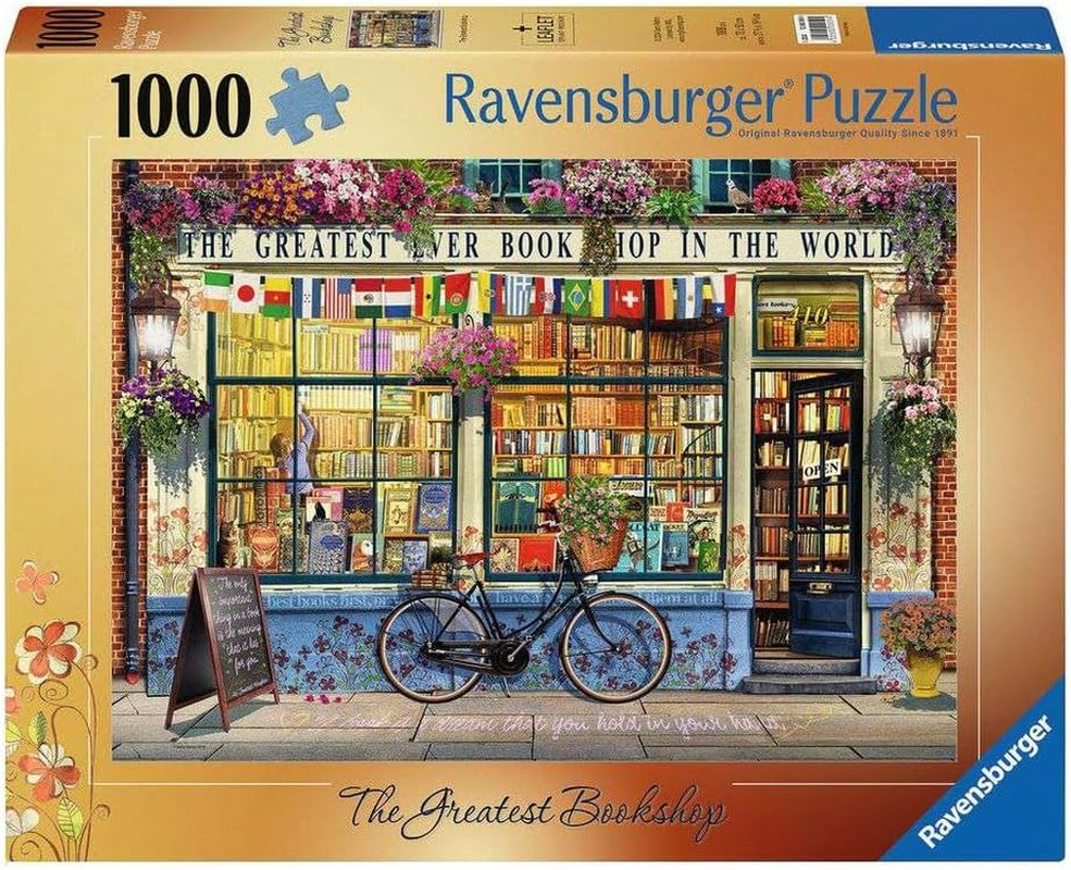 Ravensburger - the Greatest Bookshop 1000-Piece Jigsaw Puzzle for Adults & Collectors, Relaxing Literary-Themed Puzzle
