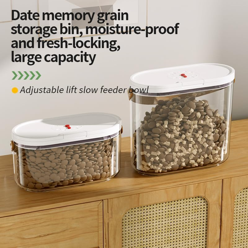 Pet Food Storage Container with Scoop, Flip-Up Lid Airtight Container Transparent Dog Food Storage with for Cat & Cat Food Air Tight Food Container (6L)