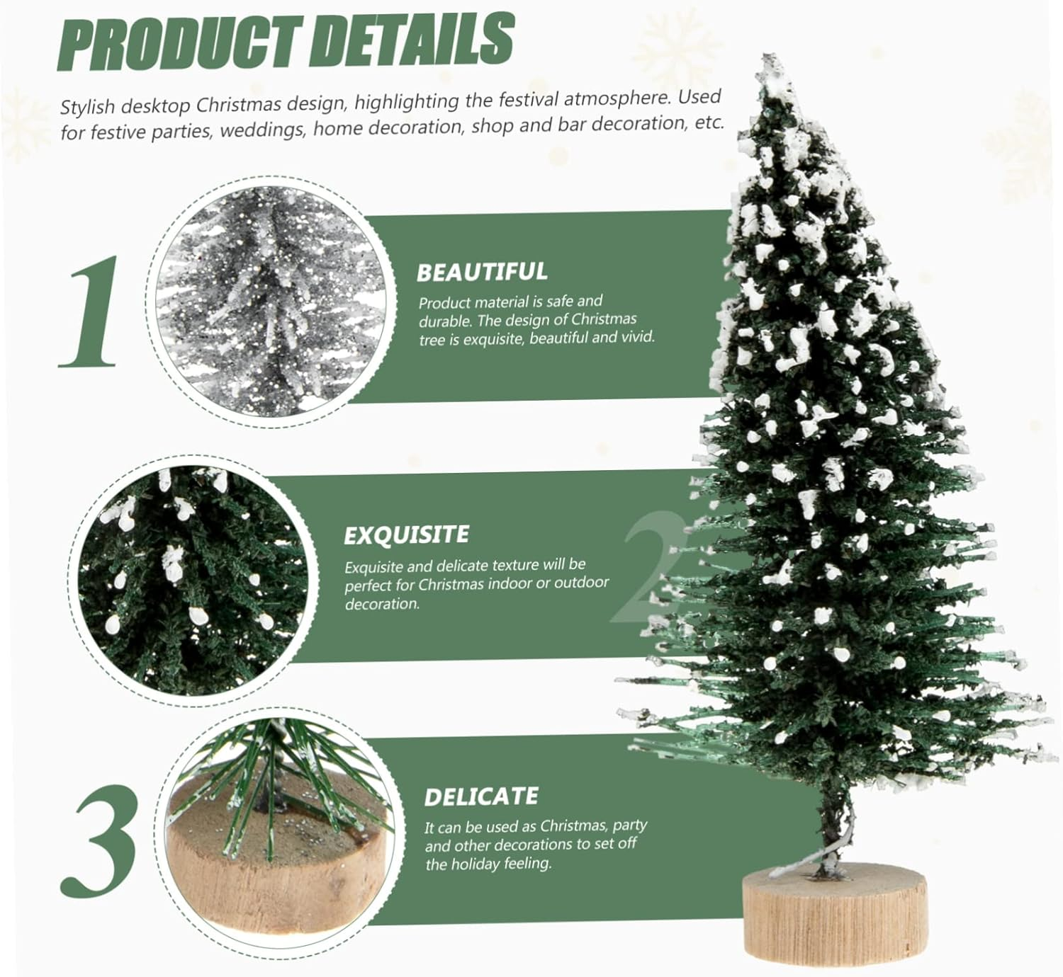 SHOWERORO Miniature Pine Trees 24Pcs Christmas Trees Festive Decor Desktop Decor