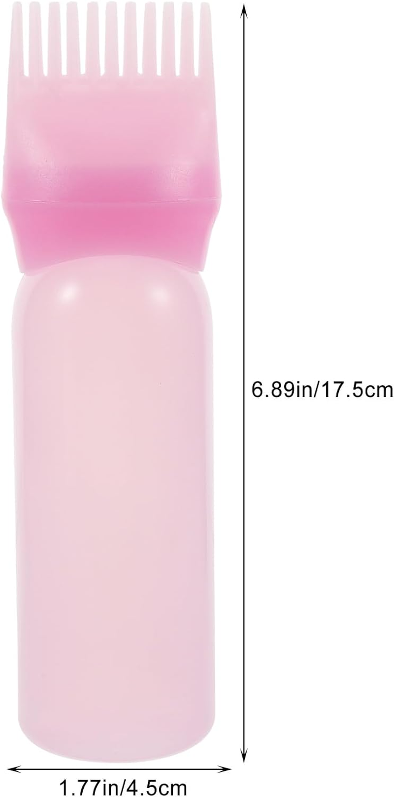 3Pcs Root Comb Applicator Bottle - Hair Oiling Dyeing Bottle with Brush Hair Color Comb Applicator for Salon Baber Shop Spa Home Hairstyling - As Shown image number 3