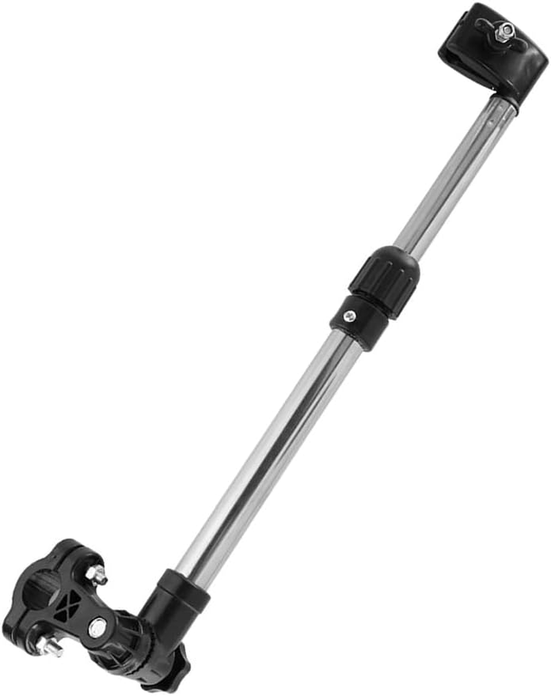 Umbrella Mount Holder, Bicycle Umbrellas Stand Adjustable 360 &deg; Retractable Stainless Steel Bike Support Bar Holder Mounted Frame Handle Connector for Electric Walker Wheel Chair Cart Pram image number 6