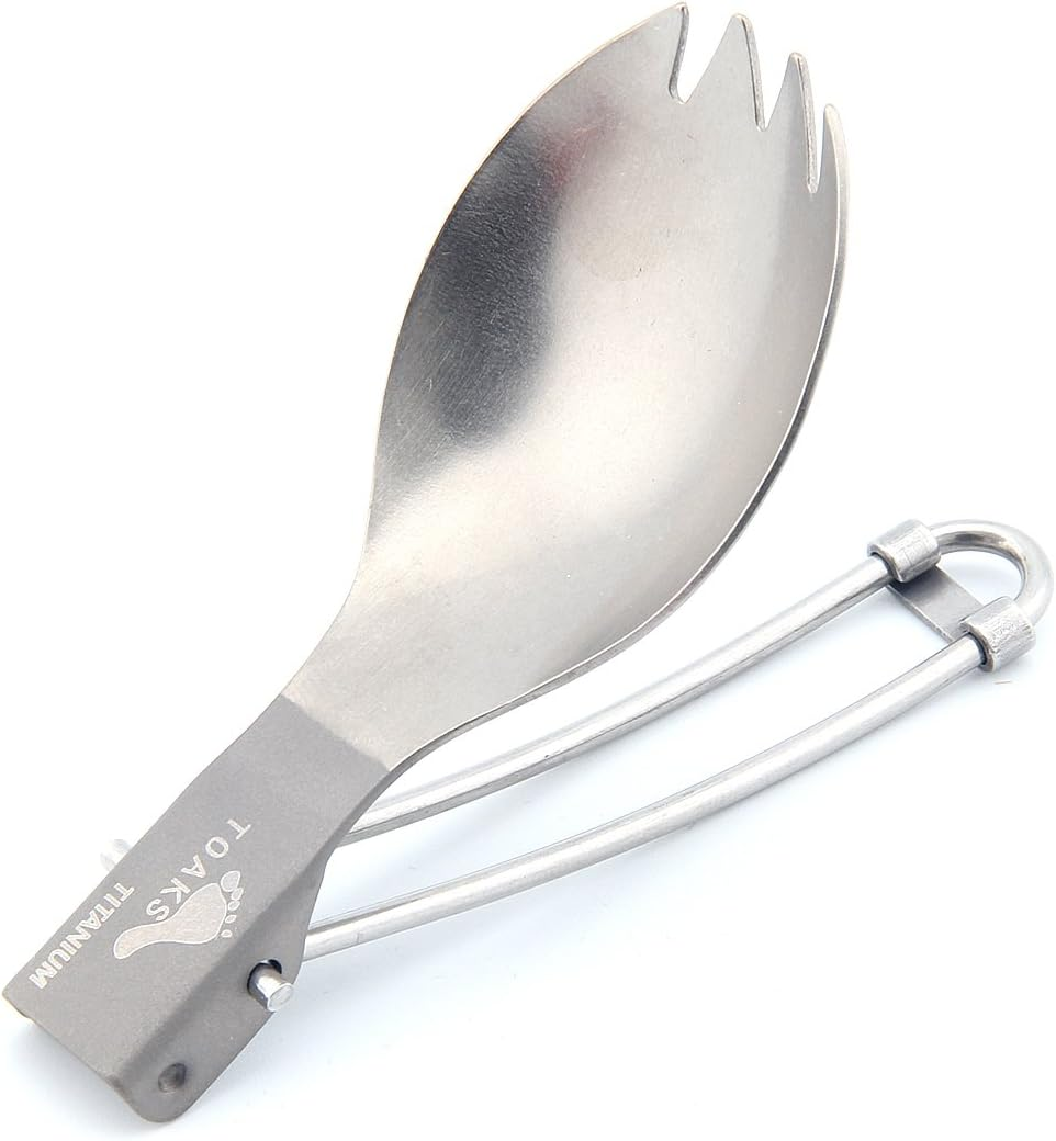 TOAKS Ultralight Titanium Tableware Outdoor Flatware Cutlery Fork and Spoon (T-21) image number 4