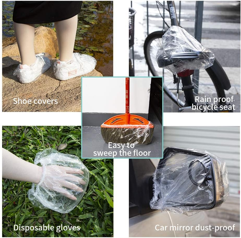 50PCS Disposable Larger Shower Caps, Plastic Clear Thickening Bath Hair Cap and Waterproof Hair Caps for Women Men Kids Hair Treatment, Spa, Hotel and Hair Solon, Home Use, Portable Travel. image number 5