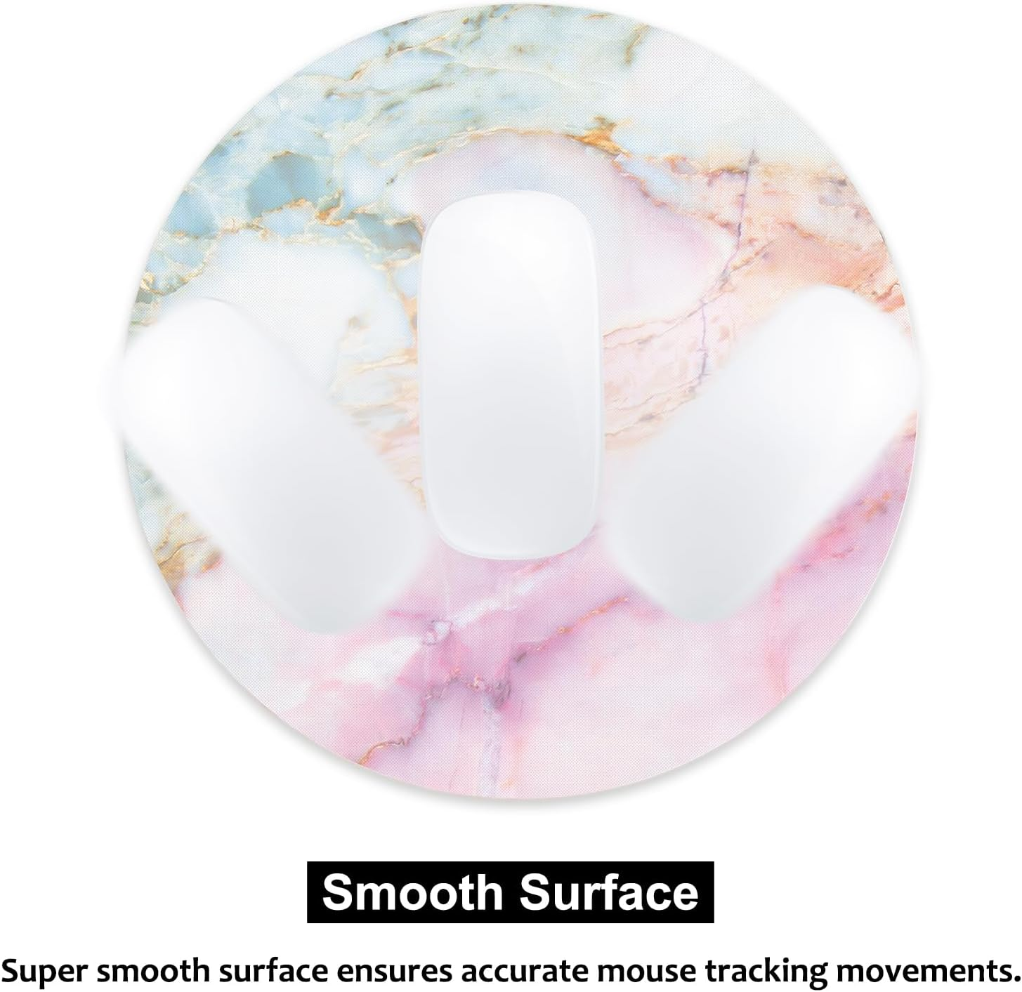 Small Mouse Pad 7.9 X 7.9 Inch, Audimi round Mouse Pad for Laptop Wireless Mouse Home Office Travel, Portable & Washable Cute Marble image number 2