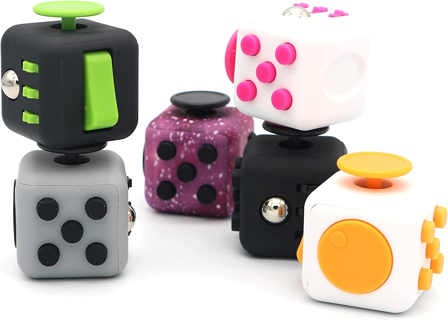 Fidget Cube 2PCS Stress Anxiety Pressure Relieving Toy Great for Adults and Children[Gift Idea][Relaxing Toy][Stress Reliever][Soft Material](1Pink&1Black) image number 1