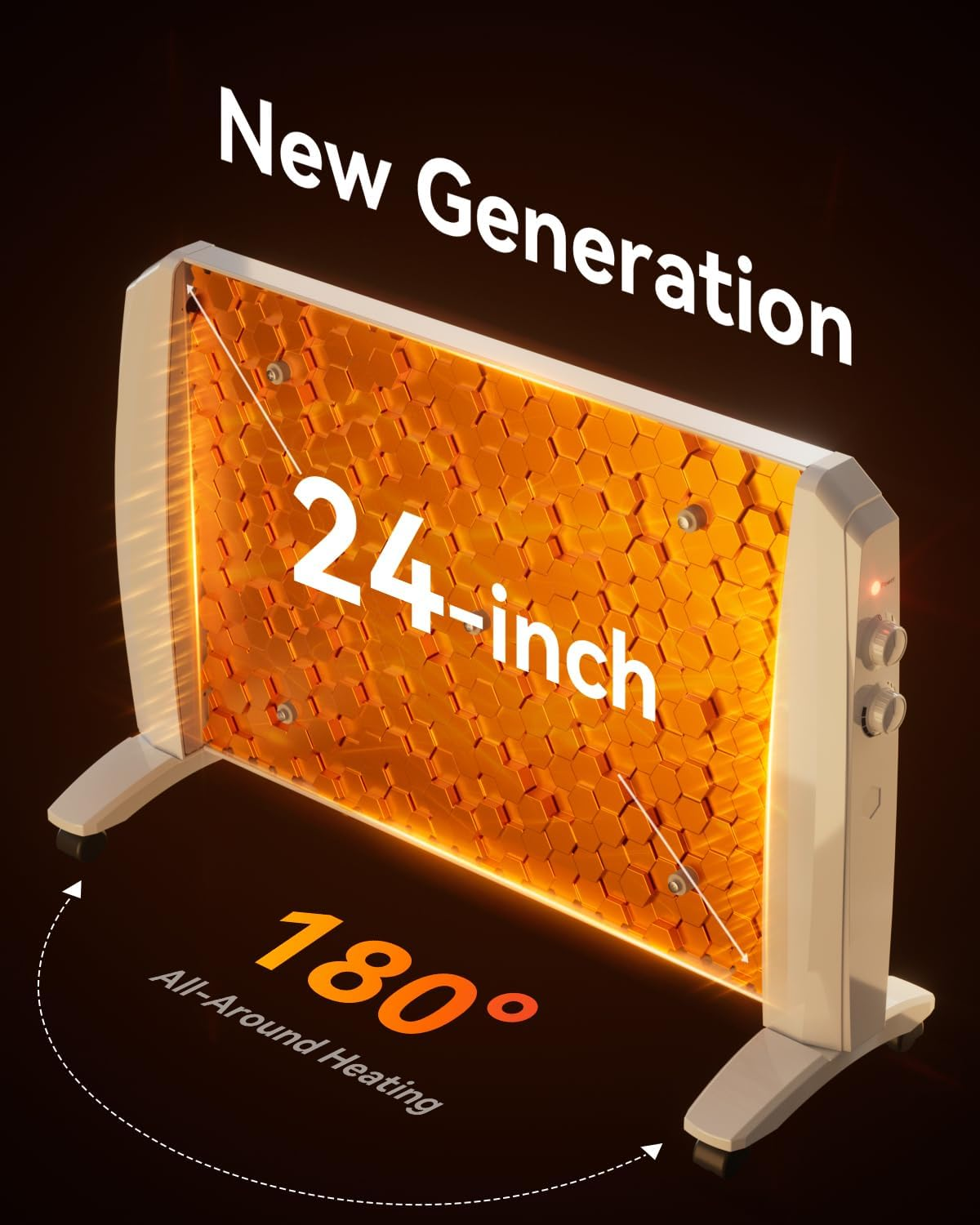 2000W Portable Heater for Bedroom- Quiet Electric Heater for Medium Large Space, Convection Panel Heaters for Indoor Use, 11 Adjustable Thermostat Setting Home Heater, 3 Power Setting image number 2