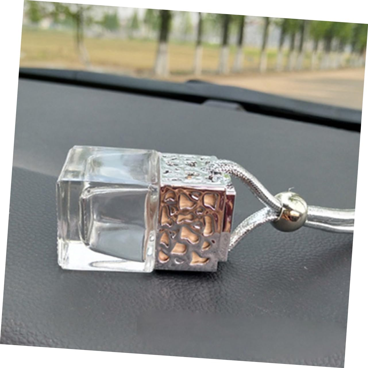 Mikinona 10Pcs Square Glass Perfume Bottle Pendant Essential Oil Sub-Bottle Car Air Vent Aromatherapy image number 6