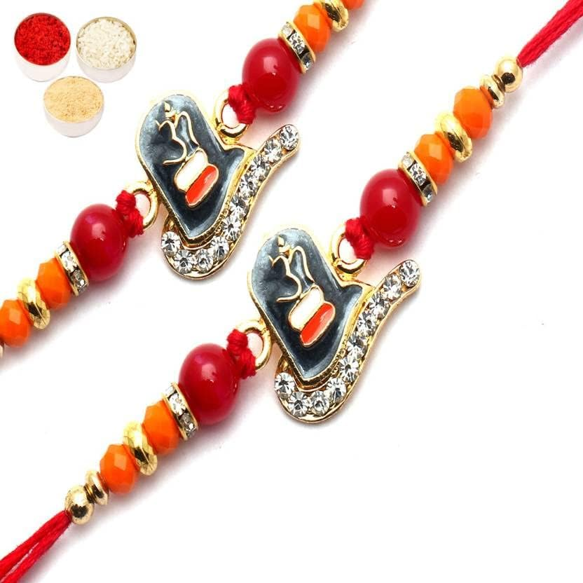 Ghasitaram Gifts Ghasitaram Gifts Rakhis Online - Rakhi for Brother Set of 2 Achintyah: Shiva, in All His Magnificence Blessings for My Brother Rakhi image number 1
