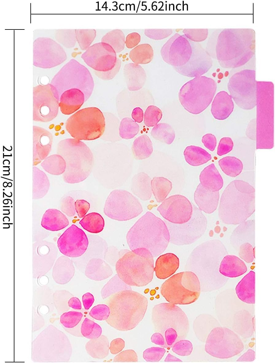 12Pcs A5 Binder Dividers Binder Dividers 6 Ring Loose A5 Binder Divider Personal Planner Index Divider Organizer Leaves File Tabs Filing Tabs for Travel Diary Journal/Planner/Filofax Notebook image number 4