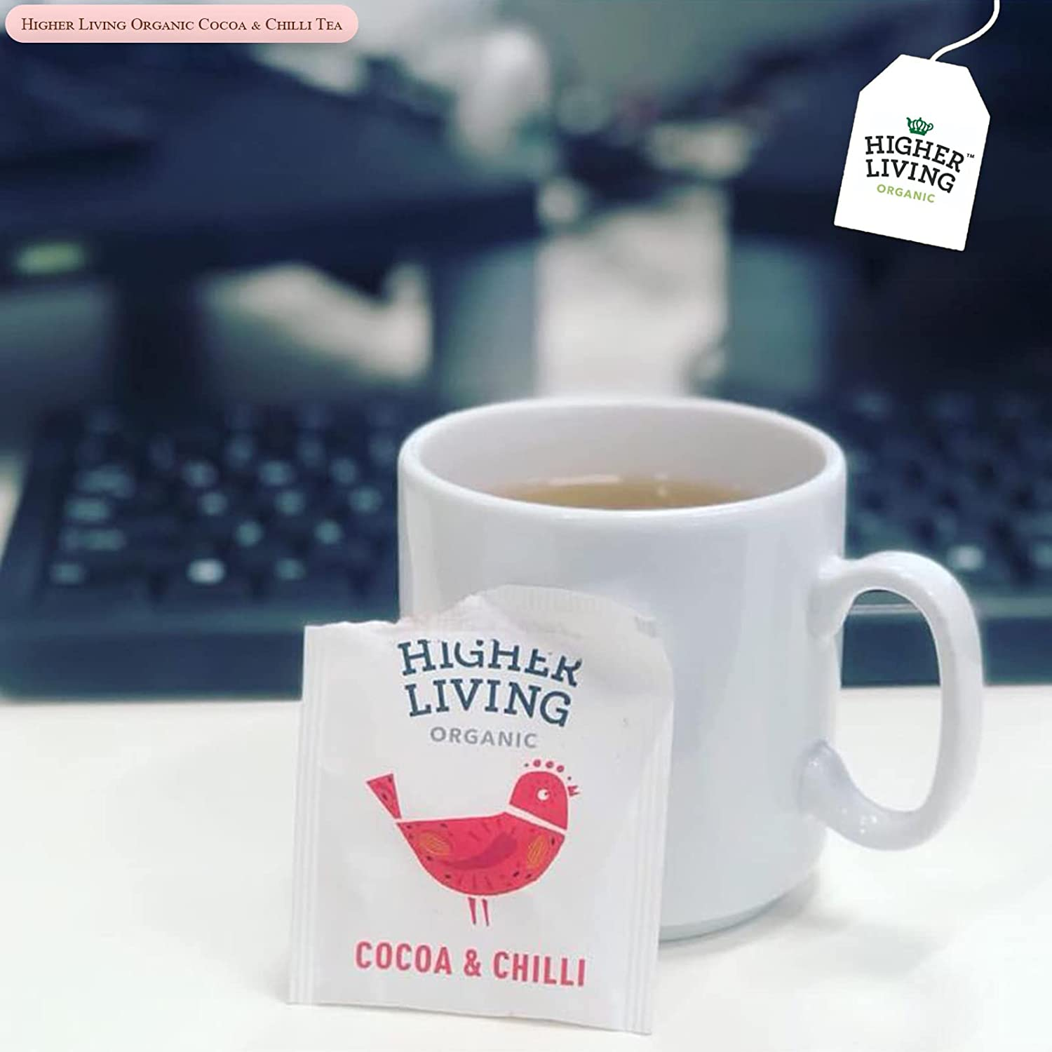Higher Living Organic Cocoa and Chilli Tea 15 Teabags image number 4