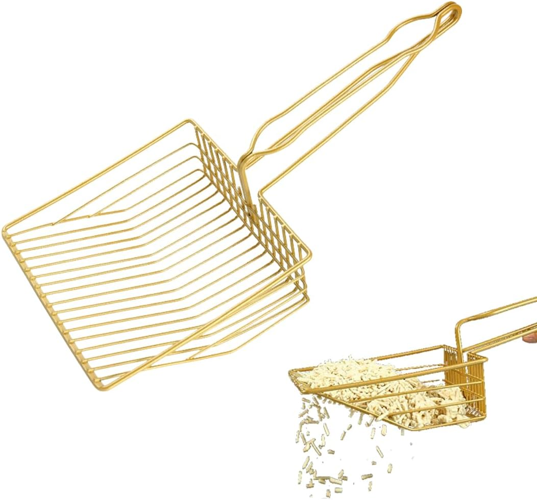 Cat Scoop for Cat Litter, 7 Mm Pore Size Metal Cat Scoop, Stainless Steel, Quick Sieving Deep Scoop with Handy Handle, Designed for Owners of Multiple Cats image number 6