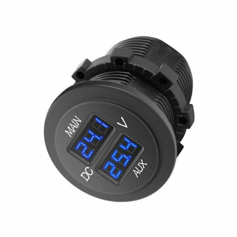 12/24V AUX LED Dual Voltmeter Voltage Gauge Battery Monitor Panel Car Boat RV image number 6