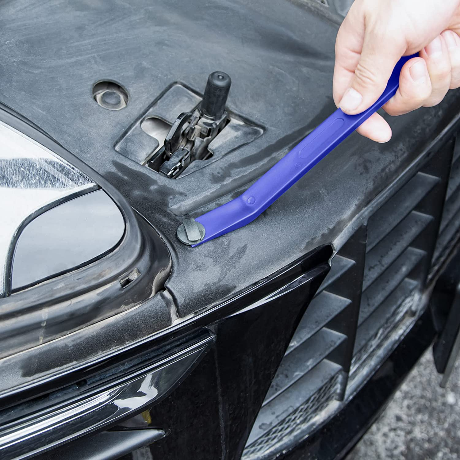 Trim Removal Tool - 5Pcs Trim Removal Tool Set,Car Pry Tool Kit, Car Panel Door Audio Trim Tool Kit for Vehicle Dash Radio Audio Installer - Blue image number 5