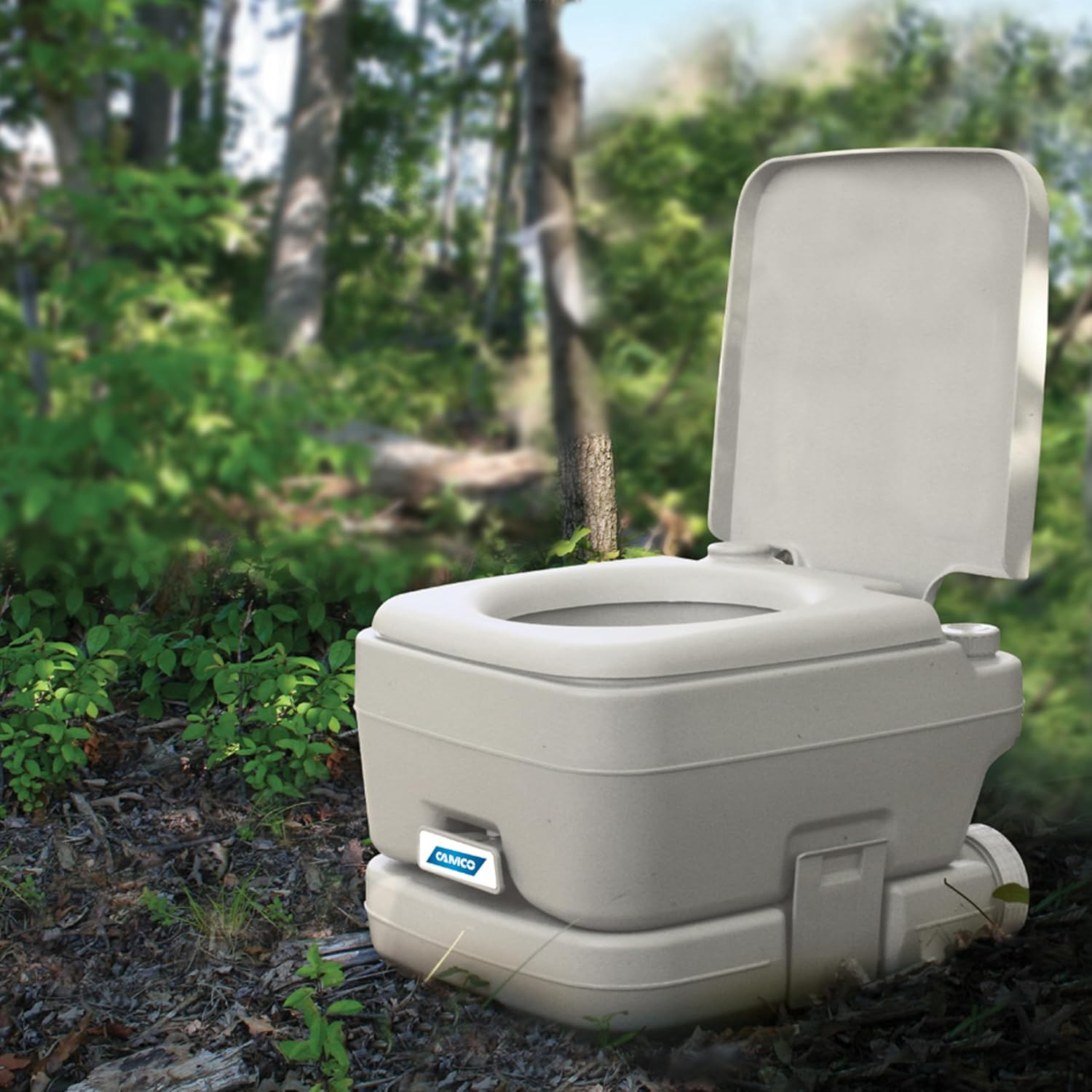 Camco Portable Travel Toilet - Features Bellow-Type Flush and Sealing Slide Valve to Lock-In Odors and Protect against Leakage-| Lightweight and Compact, 2.6 Gallon (41531) image number 2