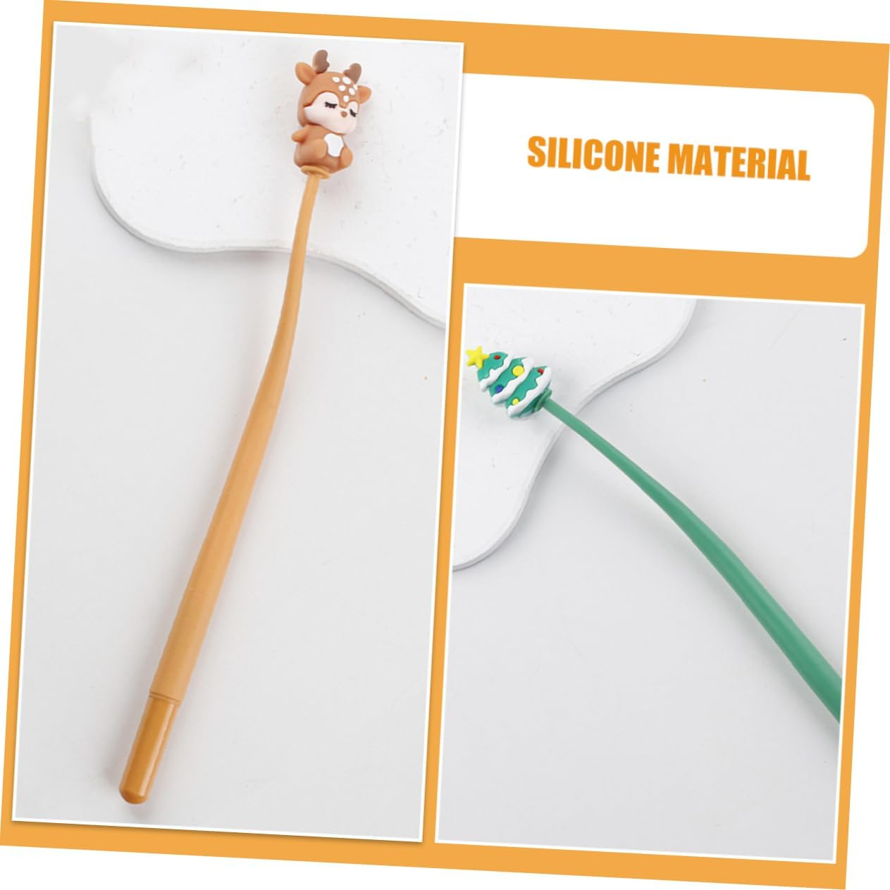 Operitacx 4Pcs Christmas Cartoon Gel Writing Pen Cute Student Office School Supplies Xmas Santa Prize Presents image number 5