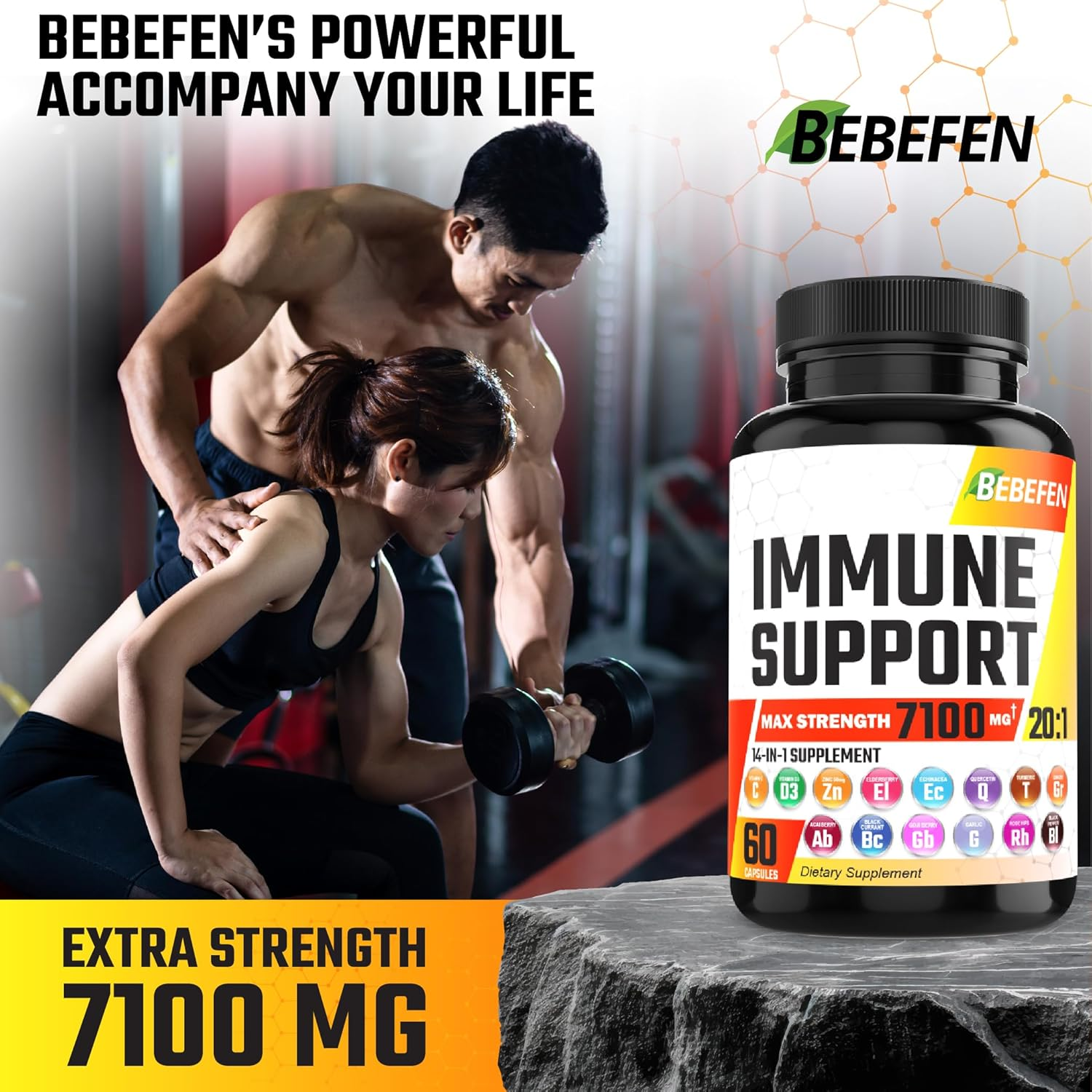 Supplement | Antioxidant Immune Boosters for Adults - Elderberry 4000Mg Echinacea 1000Mg Quercetin 500Mg with Zinc Vitamin C Turmeric Curcumin image number 5