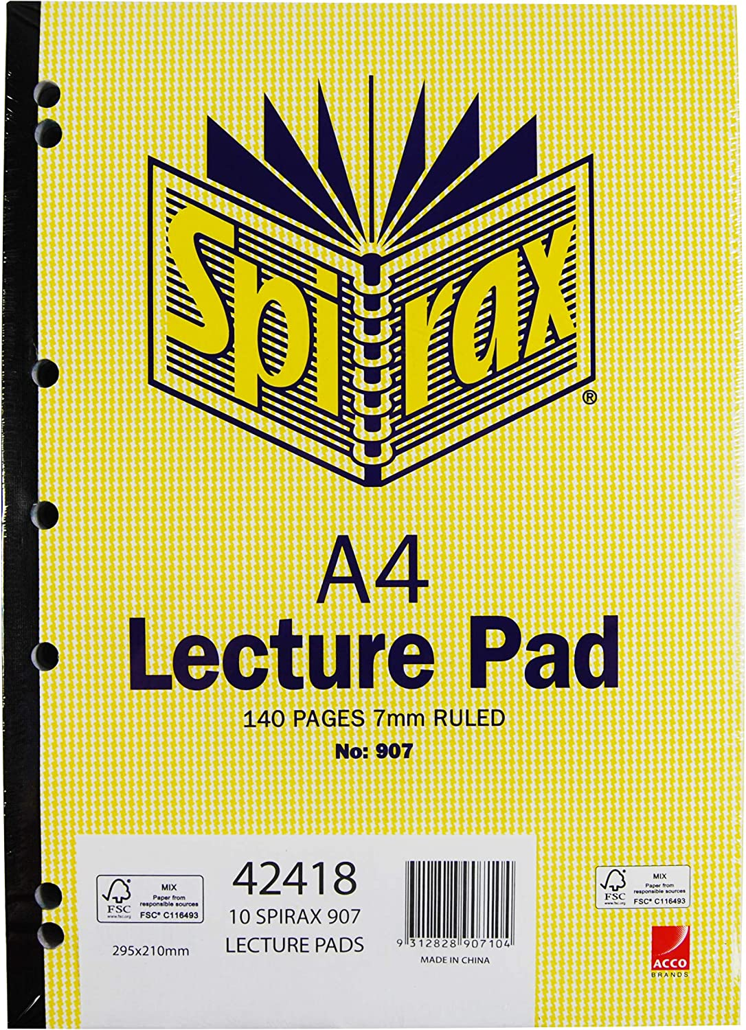 Spirax 907 Lecture Pad A4 140 Page S/O