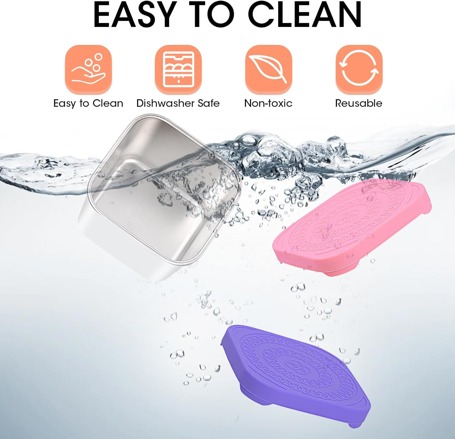 4 Pcs Stainless Steel Snack Containers, Snack Box, Metal Food Storage Containers with Colored Lids, Easy Open Stackable Small Lunch Box for Lunch, Travel, Parties(Color:Colorful) image number 3