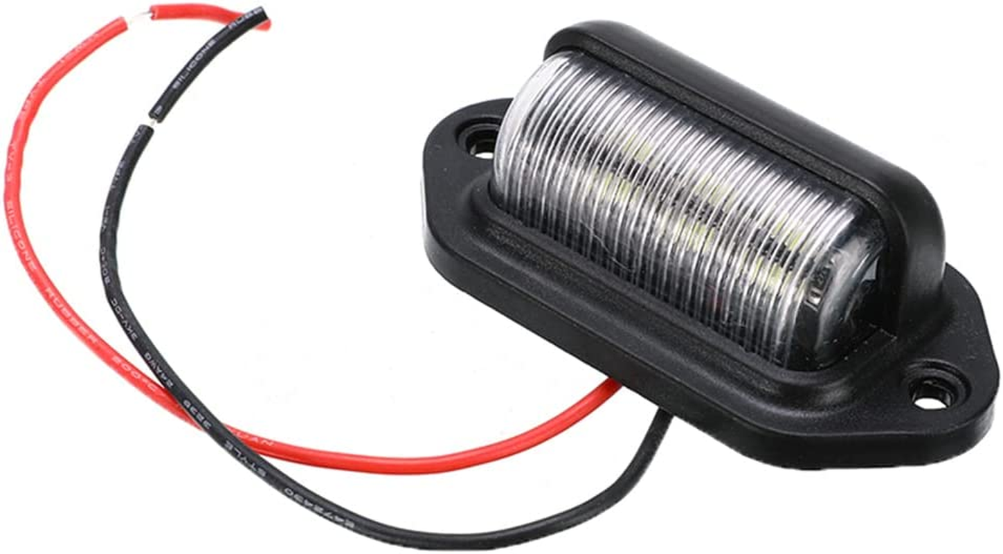 6 LED License Number Plate Light Lamps for Truck SUV Trailer Lorry 12/24V