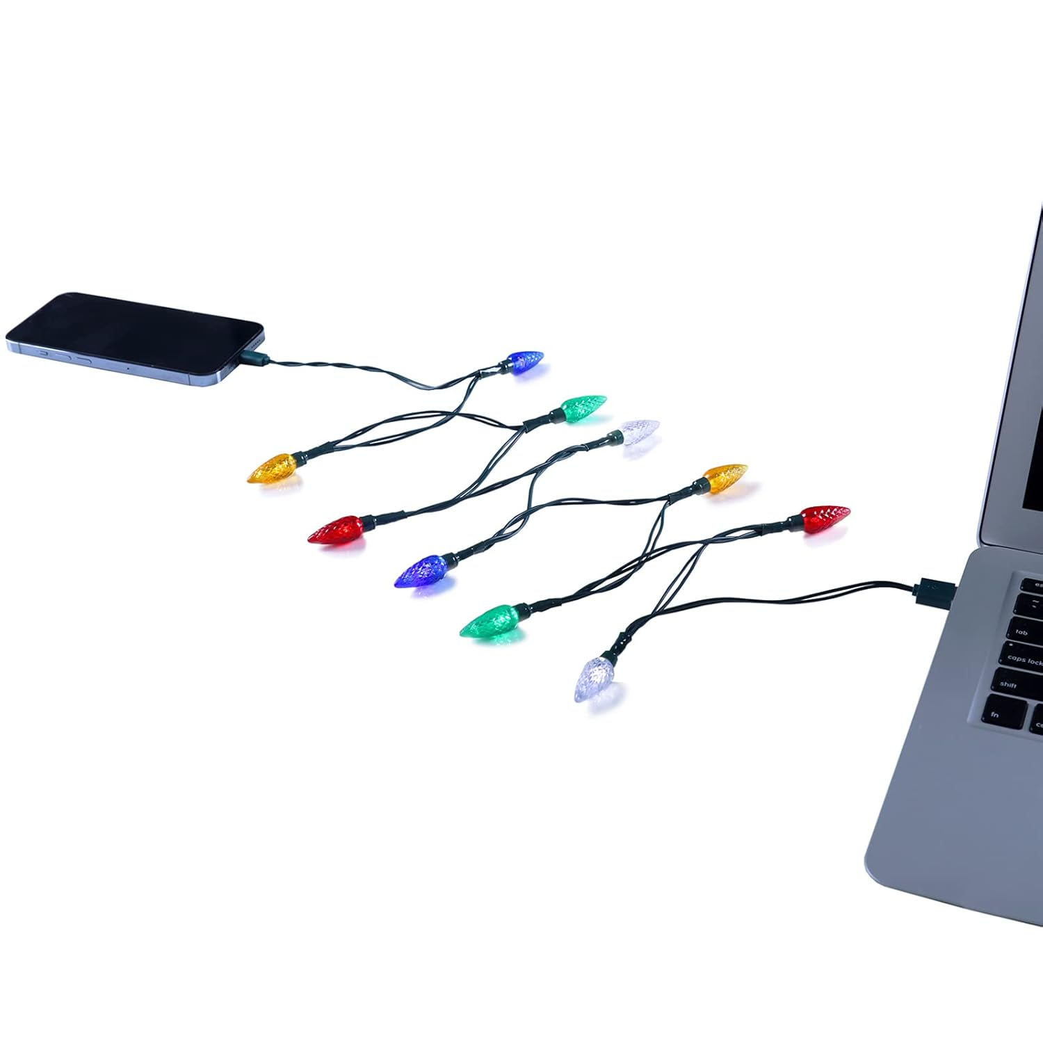 USB Christmas Light Phone Charger Cord USB and Bulb Charging Cable 50Inch 10LED Bulb Compatible with Phone 8 8Plus X XR XS XS Max 11Pro Max Etc (1PCS) image number 2