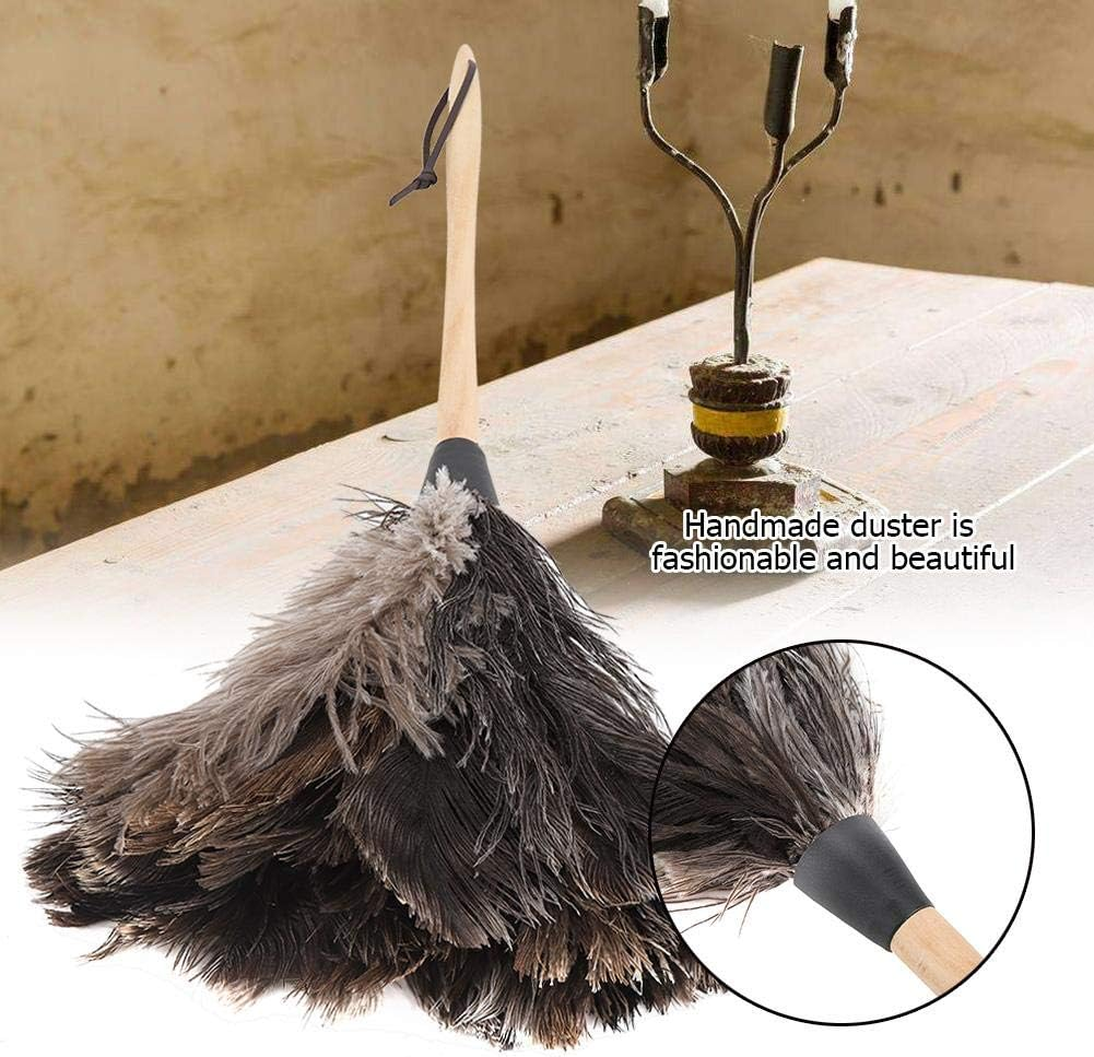 Duster, Handmade Washable Non-Electrostatic Ostrich Feather Wooden Handle Duster with Hanging Rope, Perfect for Cleaning TV, Book Shelf, Car image number 5