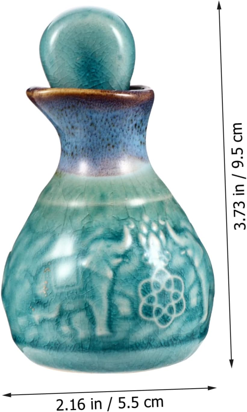 Ceramic Essential Oil Bottle Compact Perfume Dispenser for Aromatherapy Home - Blue image number 6