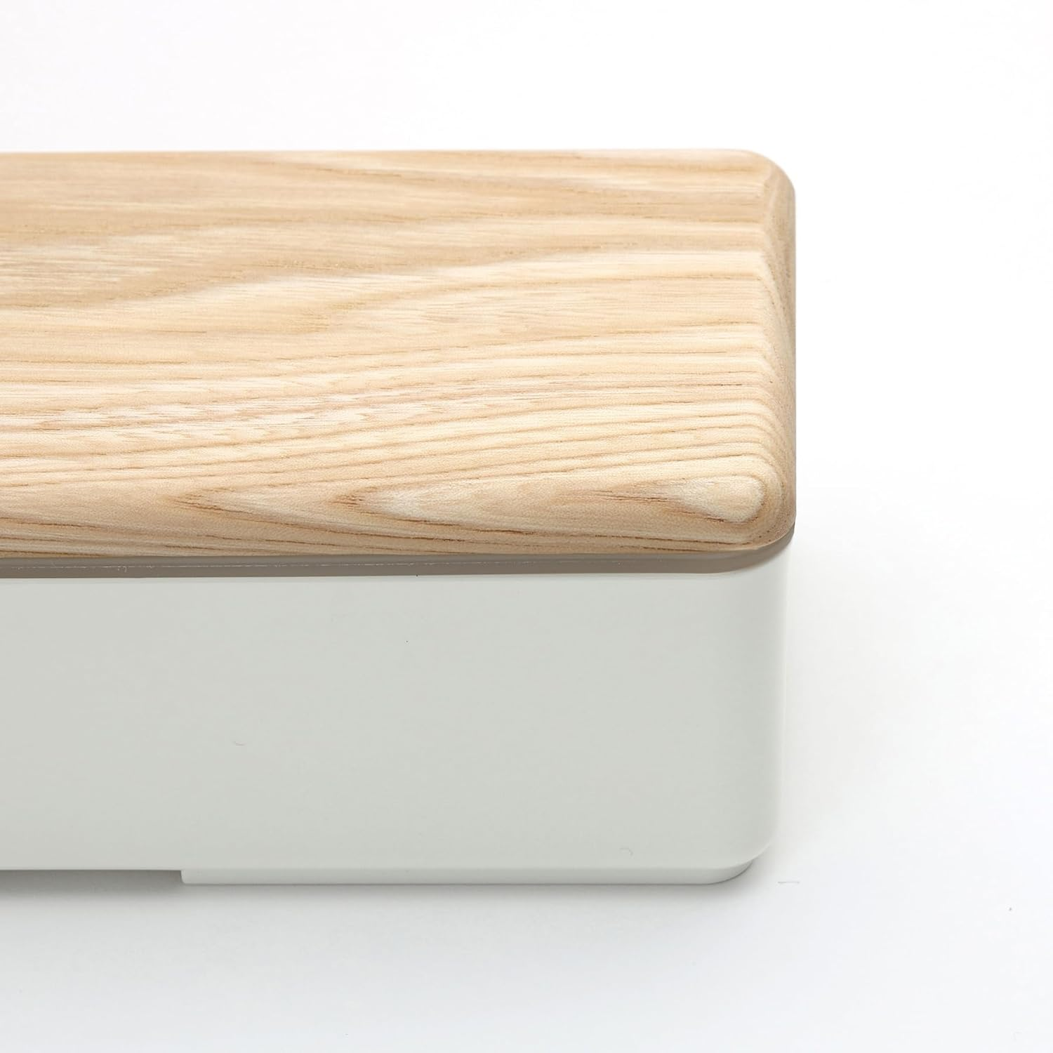 Miyoshi Seisakusho 0601-0057 Wooden Lid Lunch Box, Sen, White, Size: Approx. W 7.0 X D 3.4 X H 2.4 Inches (17.8 X 8.7 X 6 image number 2