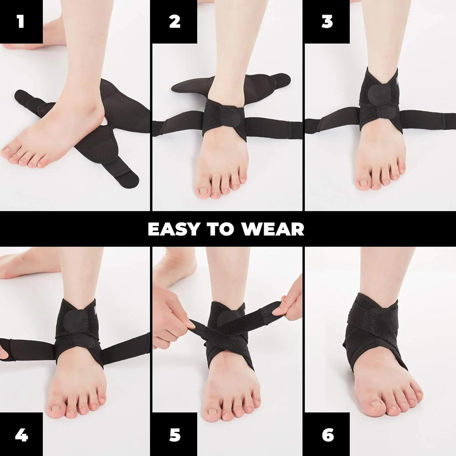 Ankle Brace & Achilles Tendon Support Sleeve | Adjustable One Size Fits All Ankle Support Wrap for Plantar & Achilles Support | Breathable Neoprene Tendinitis Ankle Brace by Astorn image number 3