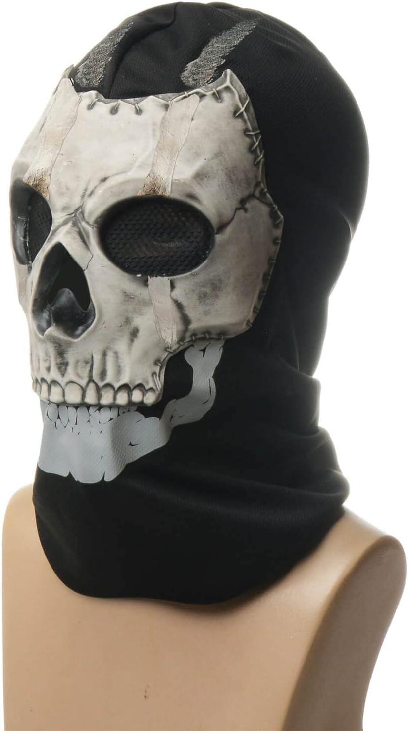 PARTYGEARS COD Ghost Mask Skull Full Face Mask MW2 Cosplay Costume Mask for Sport Halloween Cosplay Black PG232131 image number 1
