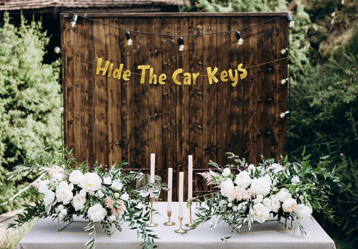 Hide the Car Keys Gold Glitter Banner &ndash; 15Th and 16Th Funny Birthday Party Decorations, Favors, Supplies, Ideas and Gifts. image number 5
