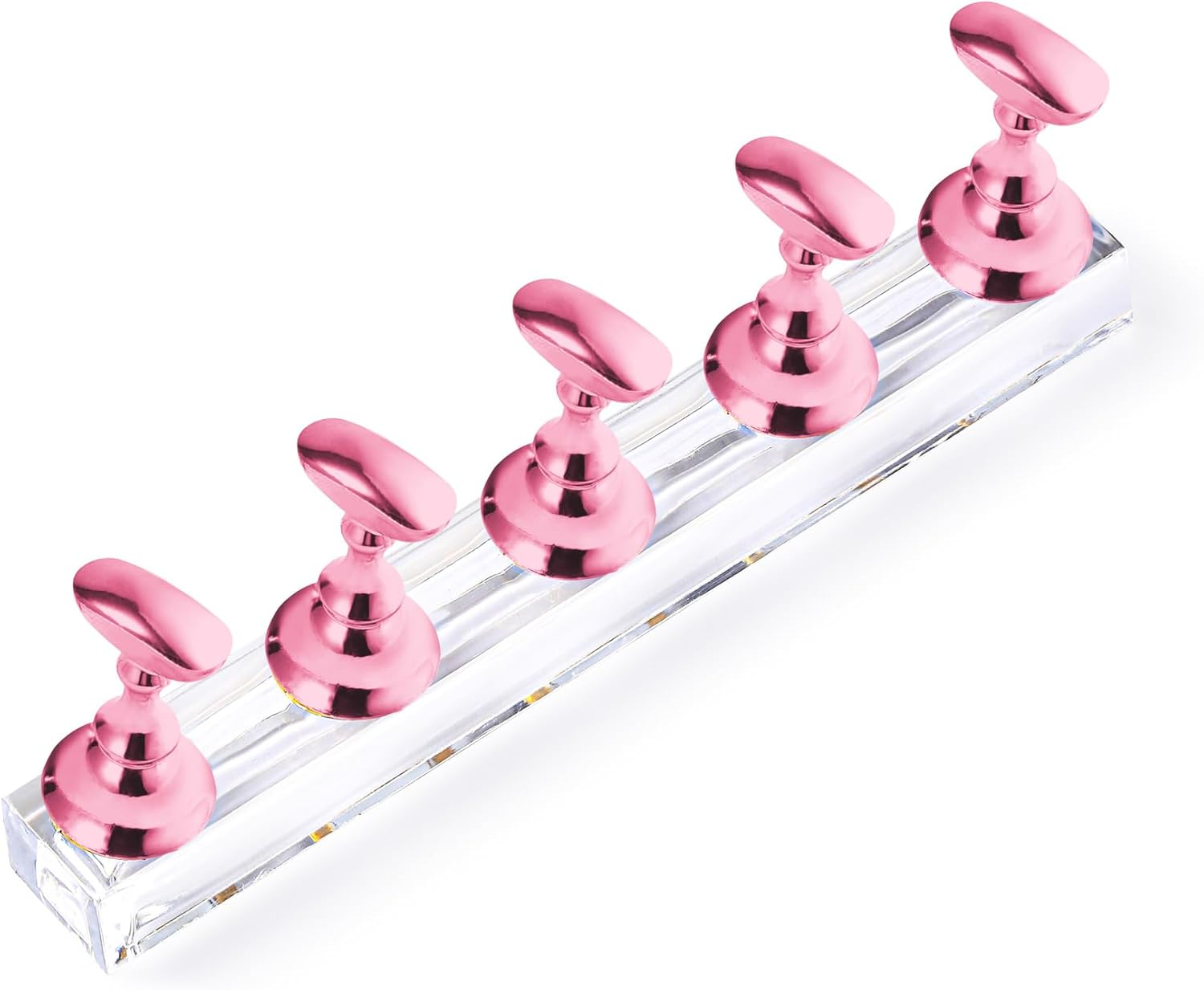 Annhua Nail Display Stand - Magnetic Nail Holder for Press on Nails, Pink, Acrylic, Fake Nails